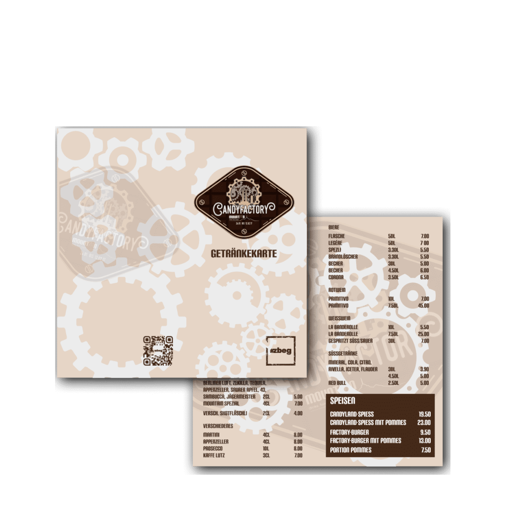 Getränkekarte Fasnacht 18, Mountain Appenzell