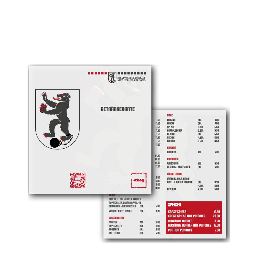 Getränkekarte Fasnacht 19, Mountain Appenzell