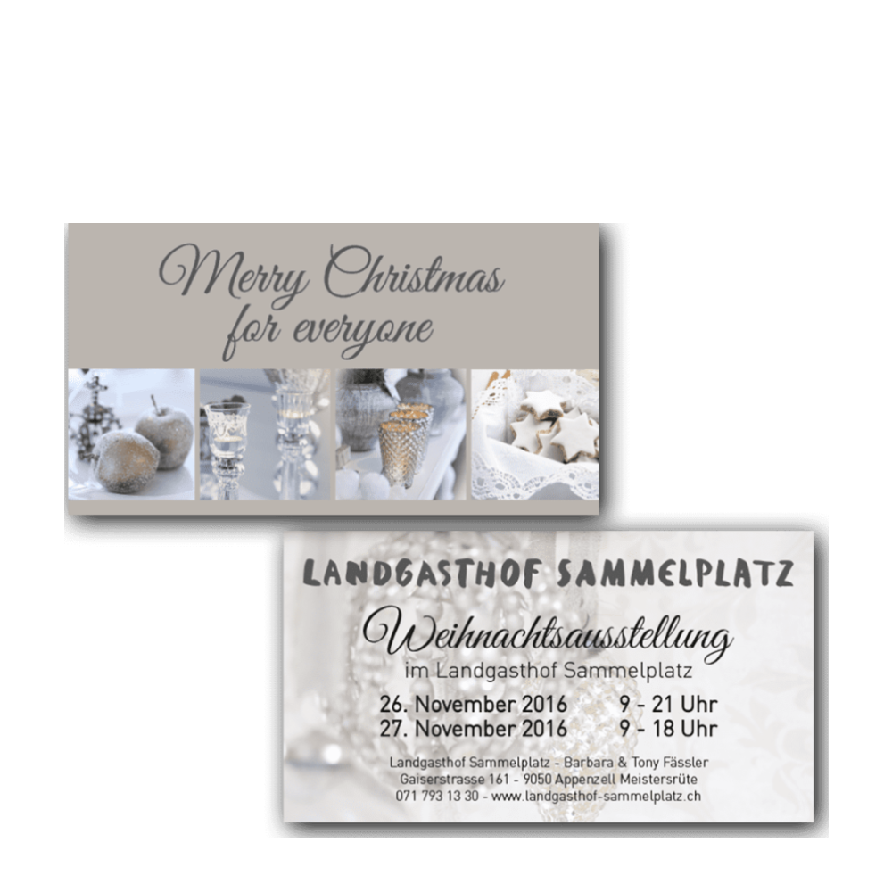 Flyer Weihnachtsausstellung 16, Landgasthof Sammelplatz